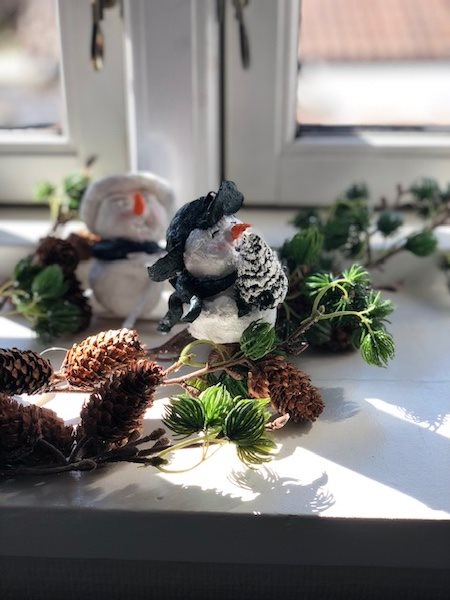 Sødeste snemand med juletræ - handmade Cotton