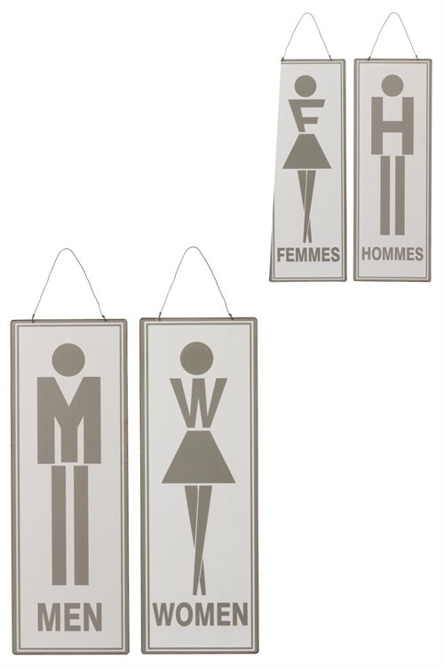 Dame/herre toilet skilt, hvor du kan vælge sprog - Nedsat fra 199,-