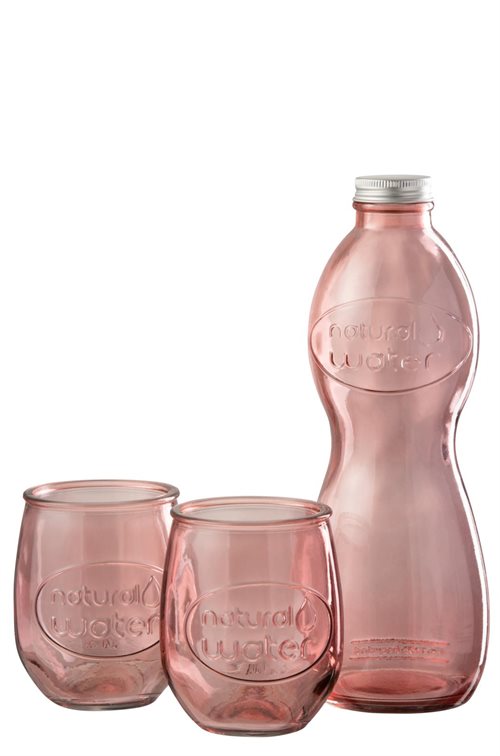 1 flaske + 2 glas samlet i en æske - 100% genbrugsglas - Nedsat fra 159,-