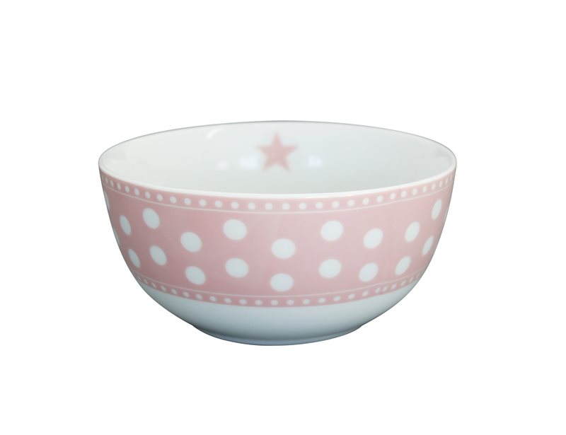 Mikro Happy skål med prikker i pink - Før 65,-