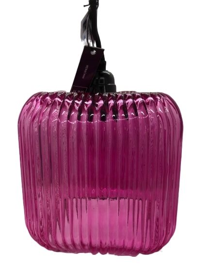 Rillet glas lampe - Før 529,-