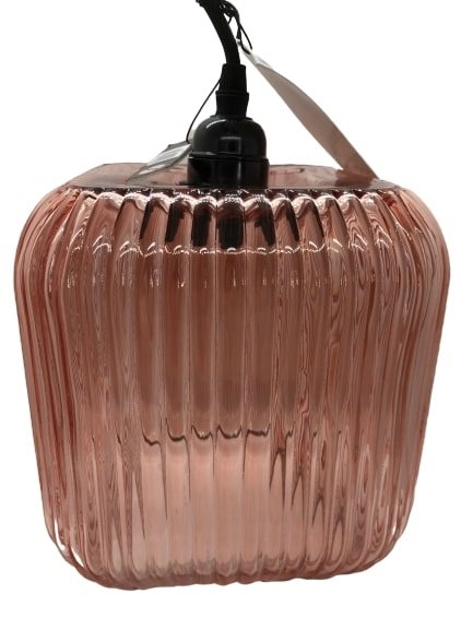 Rillet glas lampe - Før 529,-