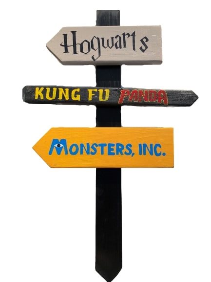 Skilte til Dekoration - Hogwarts, Kung Fu Panda og Monsters inc. - Før 399,-