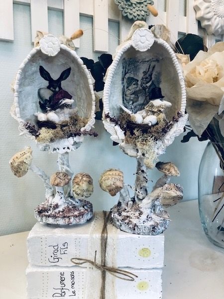 PåskeÆg på fod - 1 sæt - Paper Art - Udlånt til Galleri i Marts måned