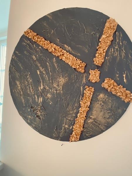 Maleri med lavasten fra Island