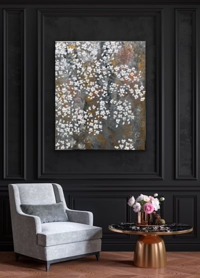 Maleri Handmade from Mova Art med blomster 