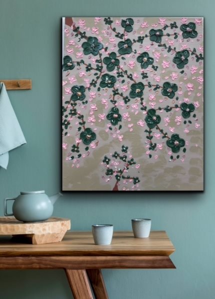 Maleri håndmalet Blomster flor