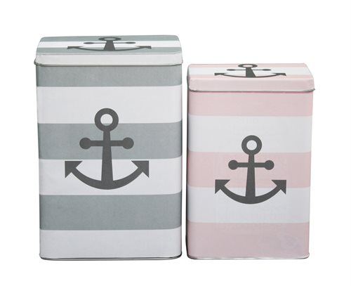 Sæt med Tin Boxe med Anker