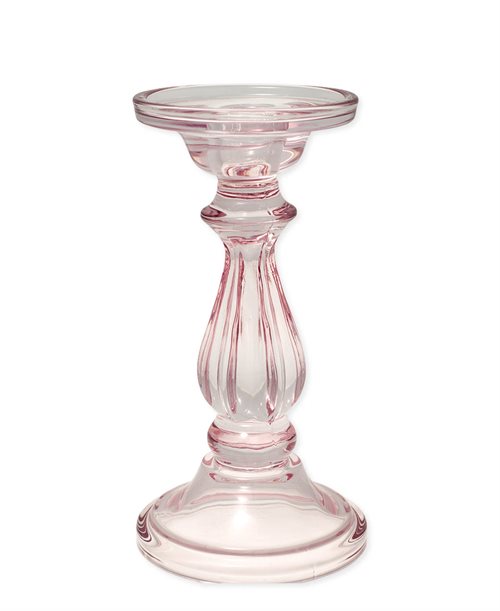 Lysestage Curved pale pink I Glas - Nedsat