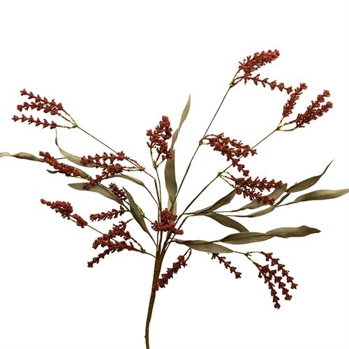 Kunstig blomst, i bordeaux med hver 7 grene